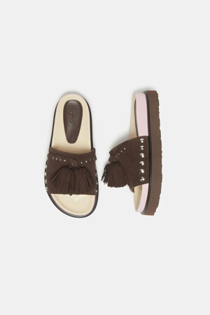 Pompom slide(brown)