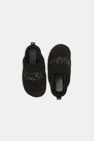 Furridge flower mule(black)