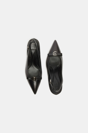 2way polygon slingback shoes(black)