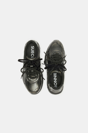 Vintage leather Sneakers(black)