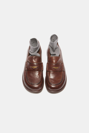 Vintage stitch loafer(brown)
