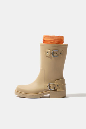 Buckle rain boots(beige)