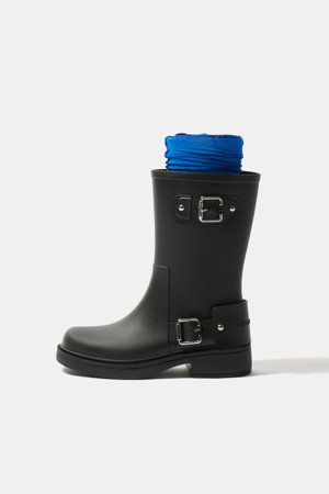 Buckle rain boots(black)