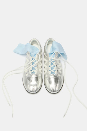 Shirring sneakers(silver)