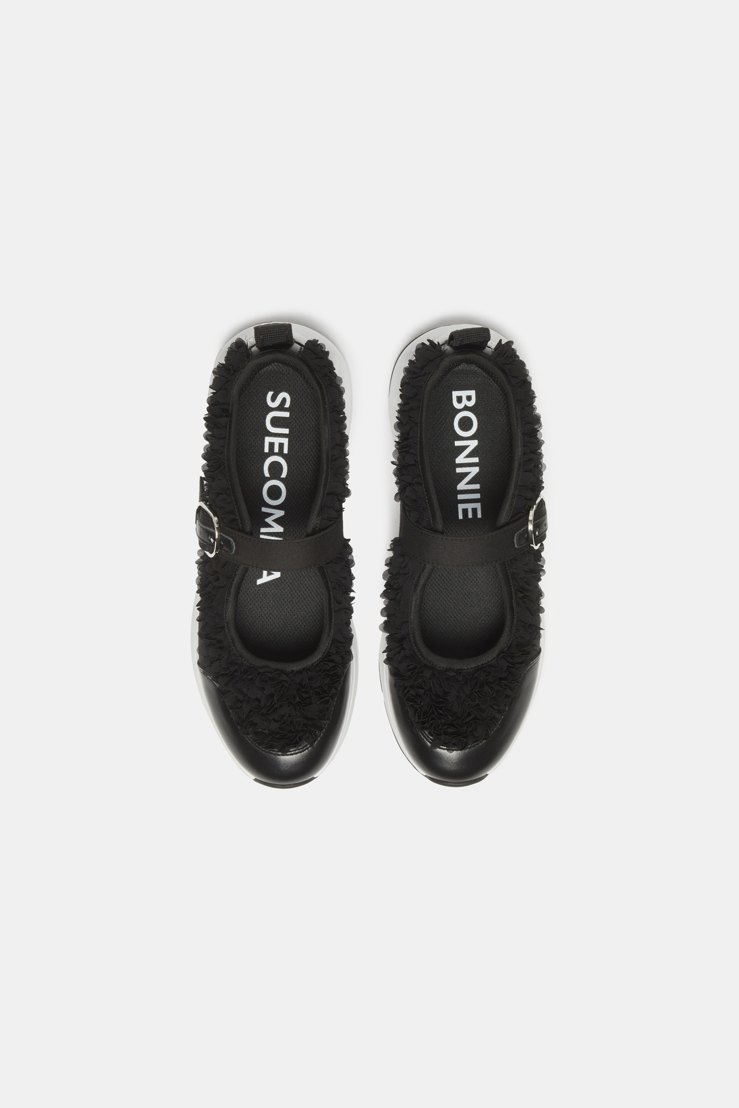 SUECOMMA BONNIE] Flower mary jane sneakers(black)