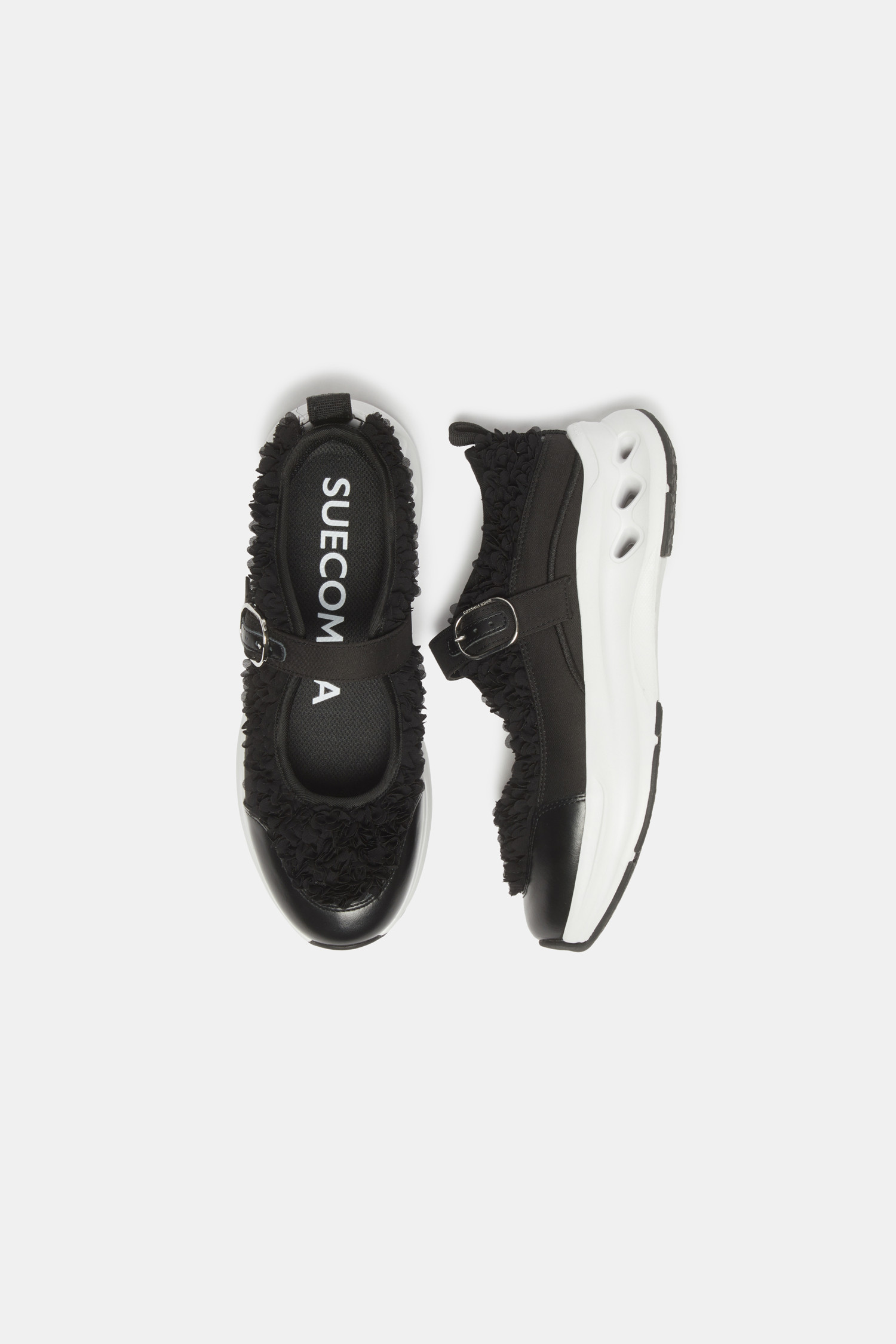 SUECOMMA BONNIE] Flower mary jane sneakers(black)