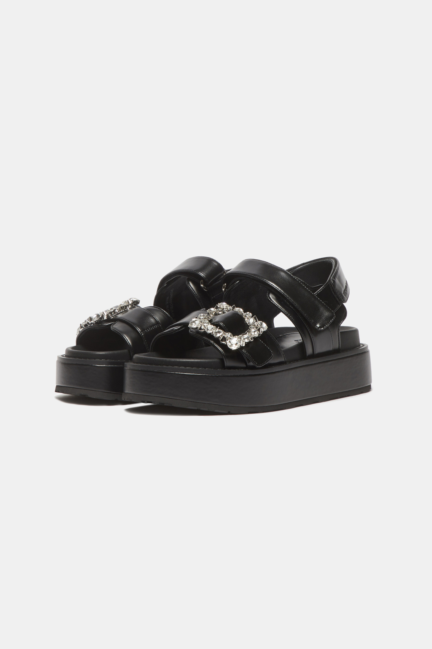 SUECOMMA BONNIE-Jewelry buckle sandal(black)_DG2AM25017BLK