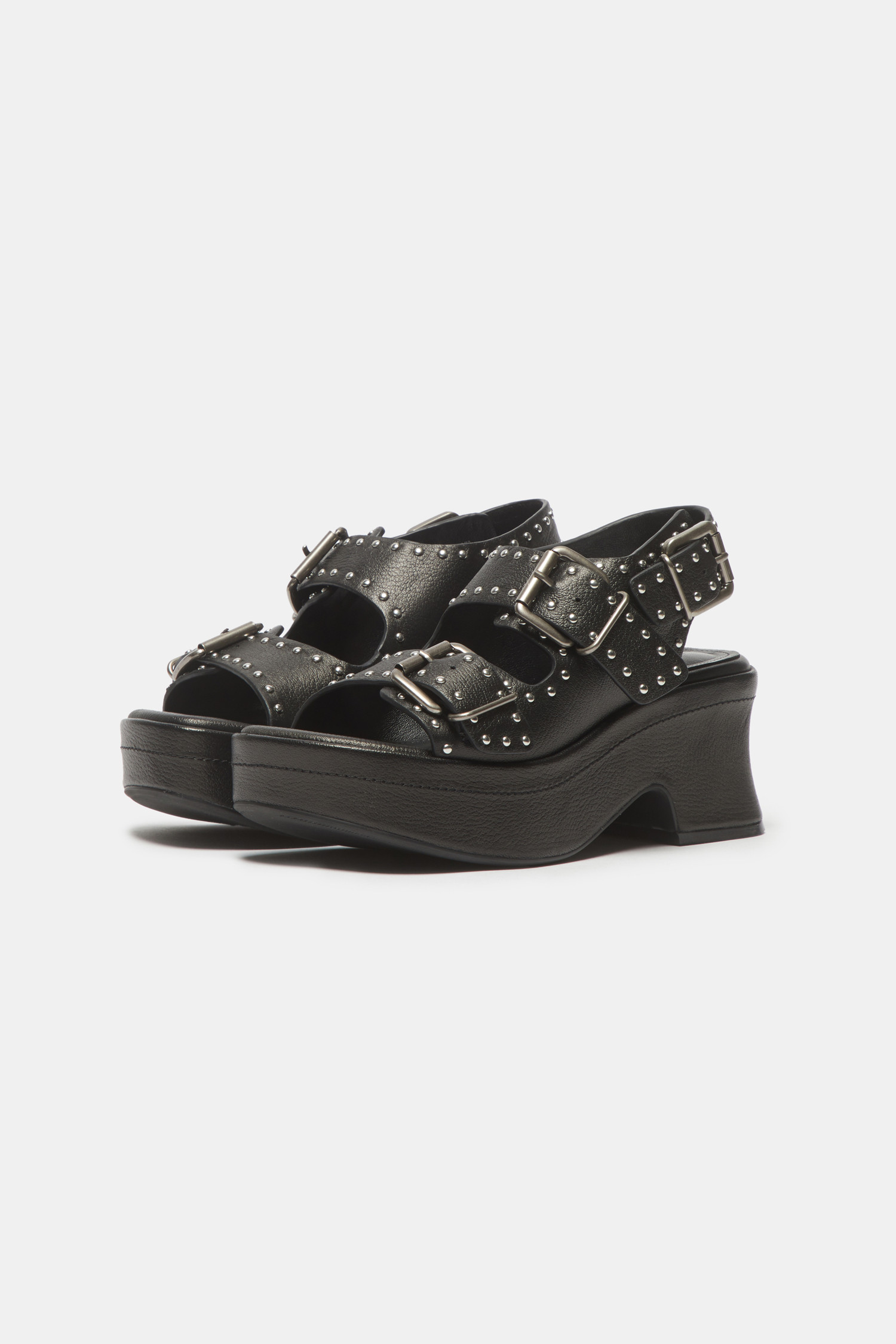 ★SUECOMMA BONNIE★ Laceup platform sandalblack DG2AM25002BL SUECOMMA BONNIE] Stud platform sandal(black)