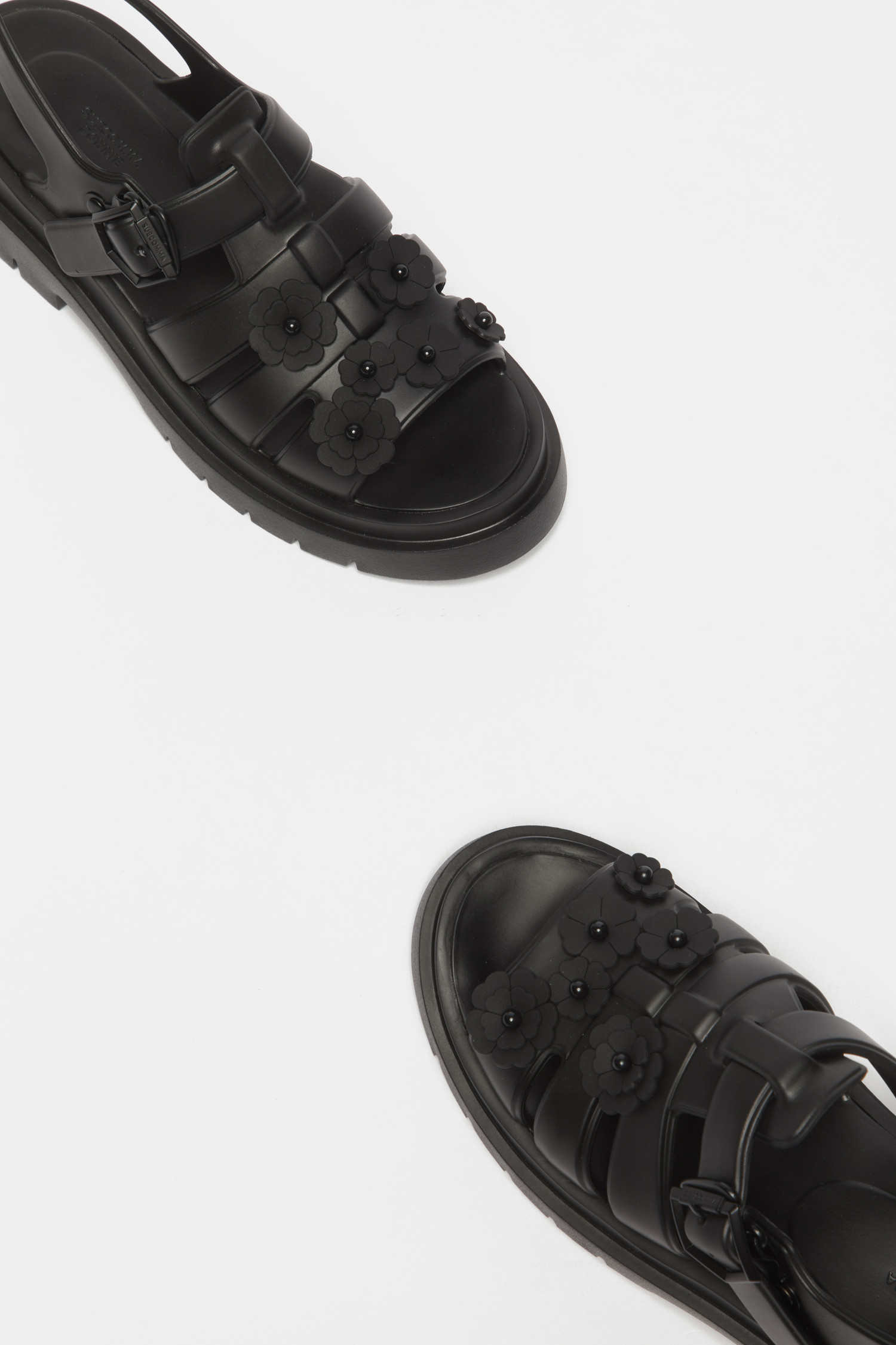 SUECOMMA BONNIE ◆Flower jelly sandal(black) SUECOMMA BONNIE] New flower bomb loafer sandal(black)