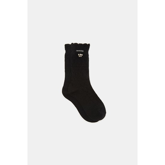 Crystal ribbon socks(black)