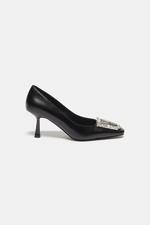 Polygon jewelry pumps(black)