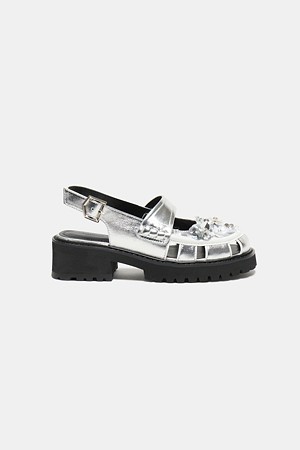 New flower bomb loafer sandal(silver)