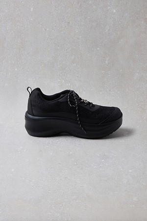 Fev_Foil platform sneakers(black)
