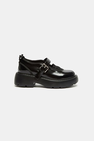 Ruffle mary jane loafer(black)