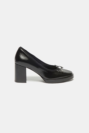 Ribbon platform pumps(black)