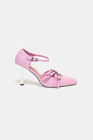 Multi-buckle sling back(pink)