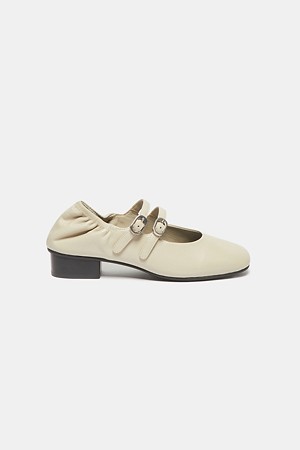 Shirred maryjane flats(ivory)