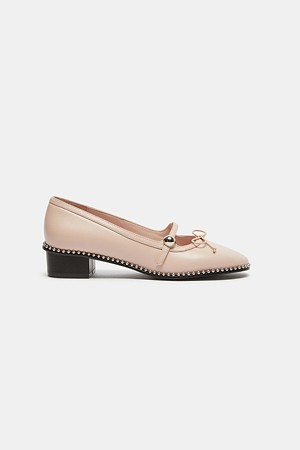 Studded ribbon pumps(pink)