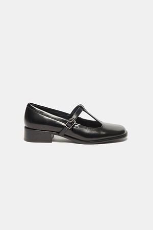 T-strap mary jane flats(black)