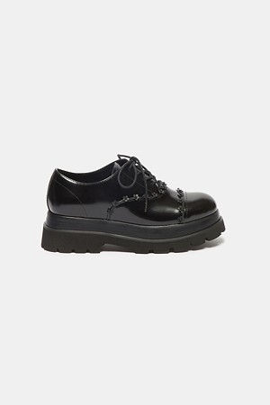 Floral platform loafer(black)