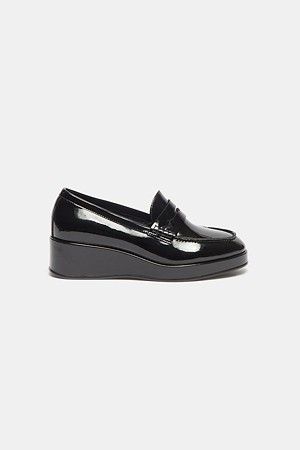 Wedge penny loafer(black)