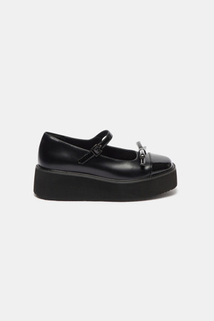 Ribbon platform flats (black)
