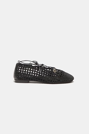 Crochet string flat(black)