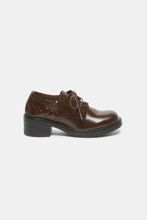 Flower lace-up loafer(brown)