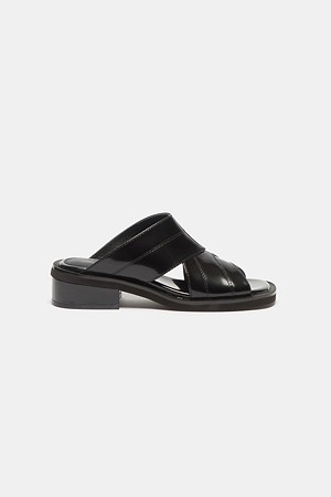 Layered mule sandal(black)