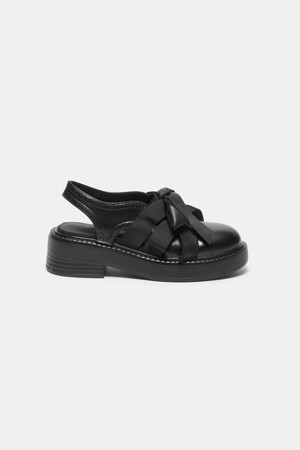 Ribbon sling back loafer(black)