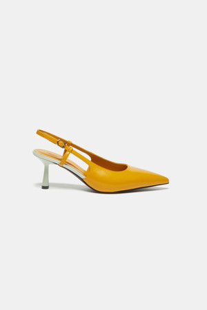 Color sling back shoes(yellow)