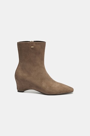 Point wedge ankle boots(brown)