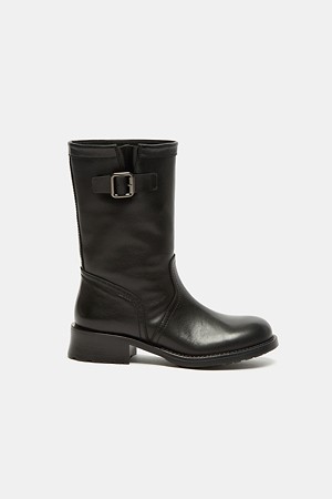 Nomad belted biker middle boots(black)