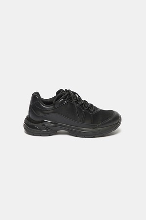 Asymmetric ribbon sneakers(black)