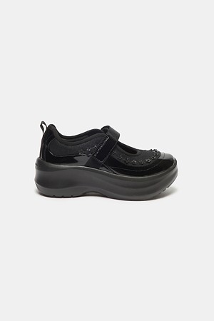 Floral maryjane sneakers(black)