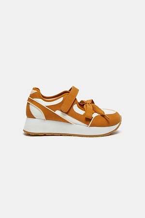 Layered ribbon sneakers(beige)