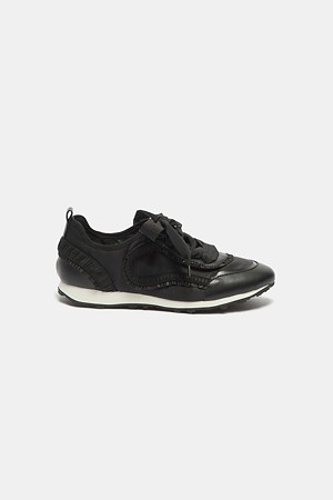 Ruffle block sneakers(black)