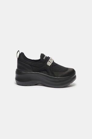 Jewelry platform sneakers(black)