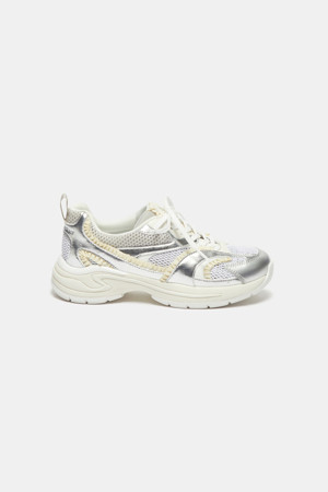 Ruffle mesh sneakers(silver)