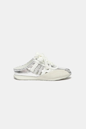 Shirring mule sneakers(silver)