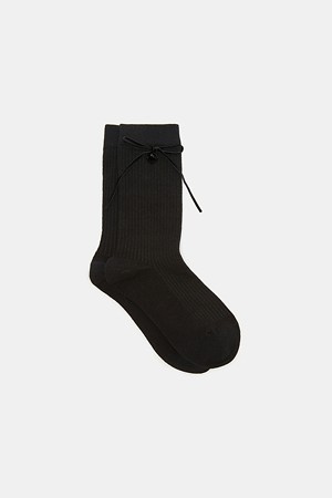 Ribbon bead socks(black)