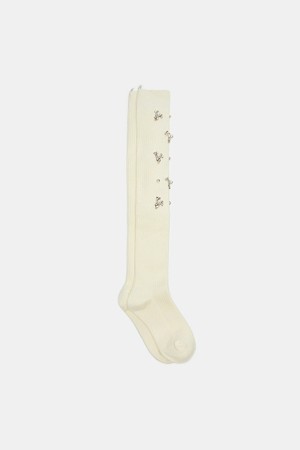 Crystal knee socks(ivory)