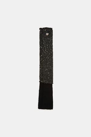 Heart glitter legwarmers(black)
