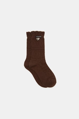 Crystal ribbon socks(brown)