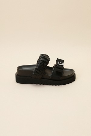 Ribbon point slipper(black)