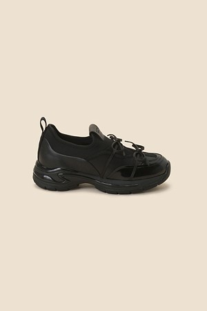 Ribbon socks sneakers(black)