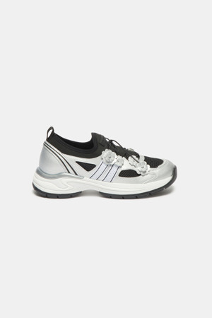 Mesh flower sneakers(silver)