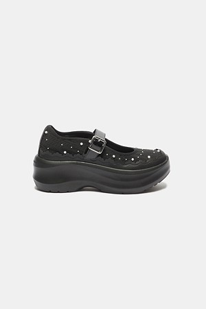 Beads mary-jane sneakers(black)