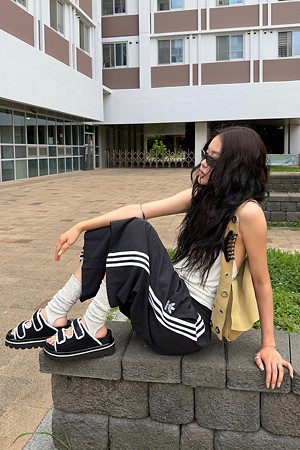 Knit slide sandal(black)