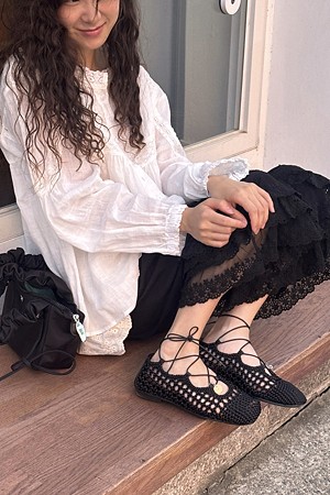 [셀럽 착용]Croi flat(black)